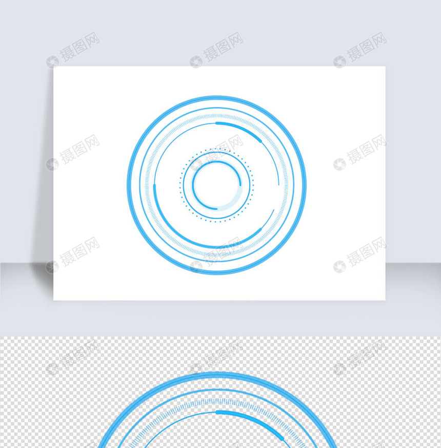 未来科技圆形蓝色炫酷边框图片