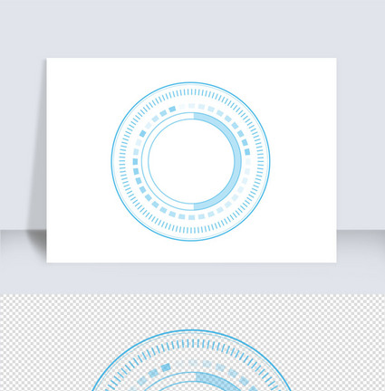 蓝色圆形未来感科技边框几何元素图片