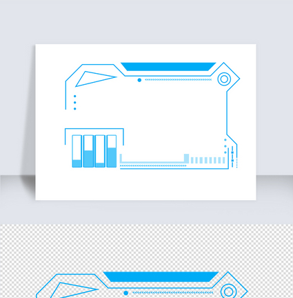 可视化大数据科技未来边框蓝色元素图片