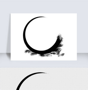 中国风水墨黑色圆圈图片