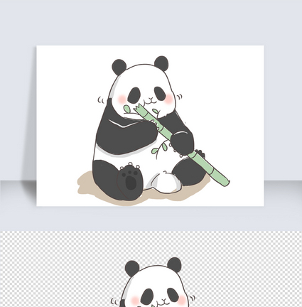 熊猫手绘卡通元素图片