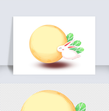 中秋月亮兔子素材图片