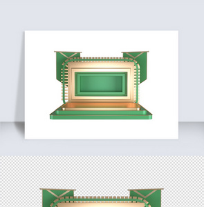 绿色清新立体C4D底座元素图片