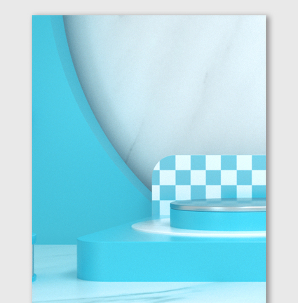 蓝色C4D夏季几何立体海报背景图片