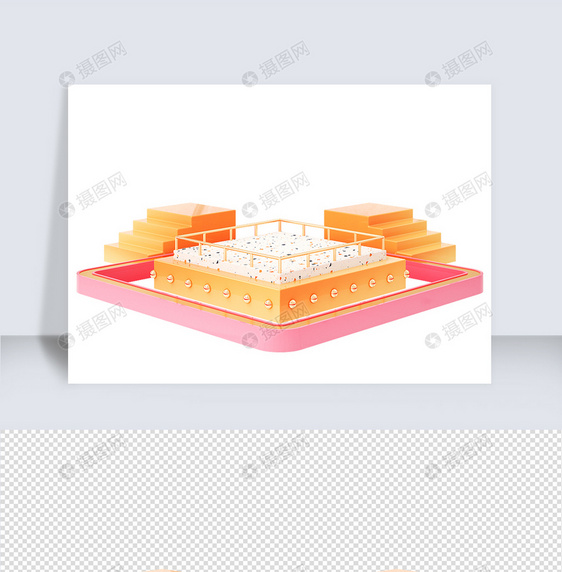 活动双11双12大促c4d元素图片