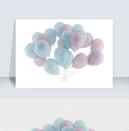 气球花束单体配饰元素图片