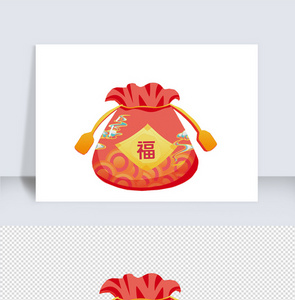 春节喜庆福气福袋模型设计图片
