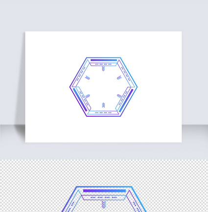 渐变未来感科技边框几何边框（八）图片