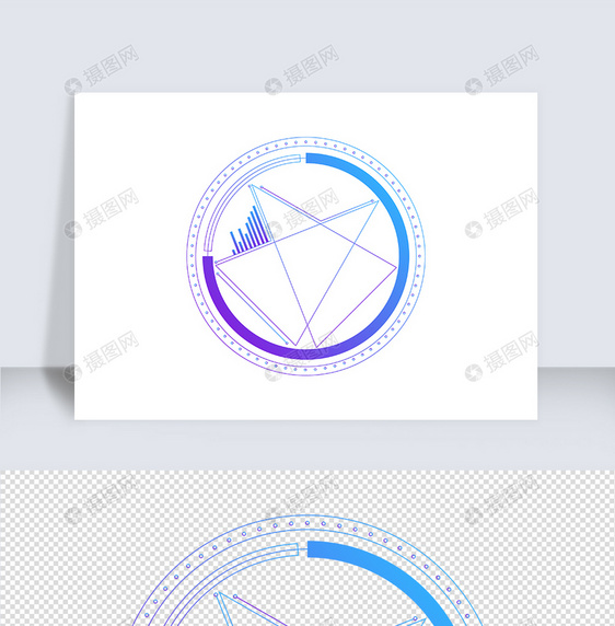 渐变未来感科技边框几何边框图片