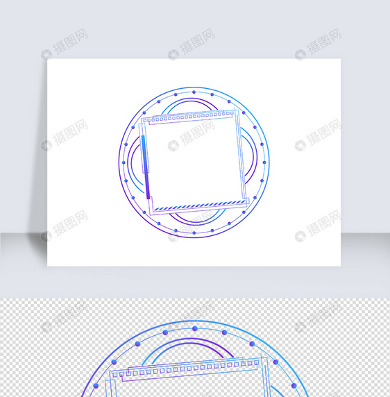 渐变未来感科技边框几何边框（二十）图片