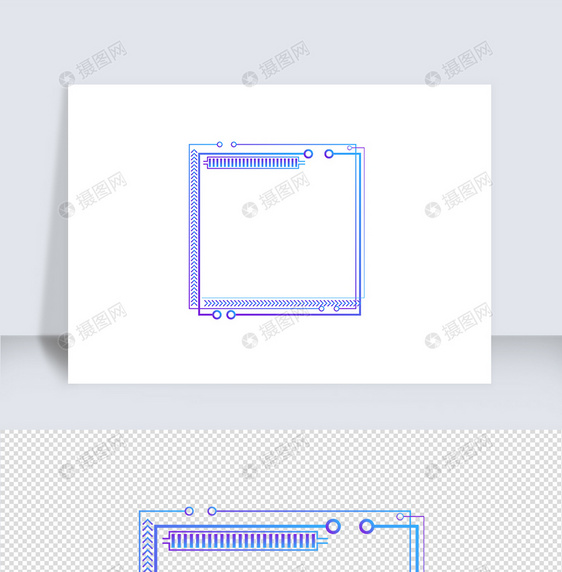 智能渐变色科技边框（六）图片