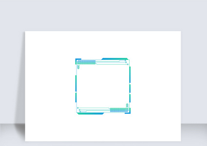 蓝绿渐变科技感十足边框（一）高清图片