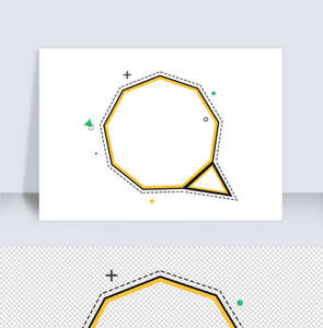 卡通手绘黄色几何边框图片