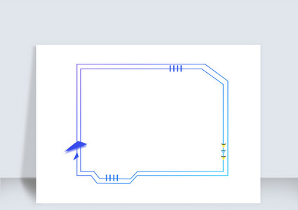 科技炫彩不规则边框对话框高清图片