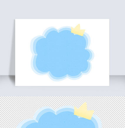 手绘蓝色简约卡通边框气泡框图片