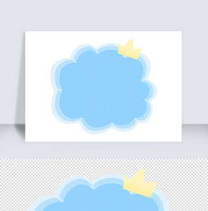 手绘蓝色简约卡通边框气泡框图片
