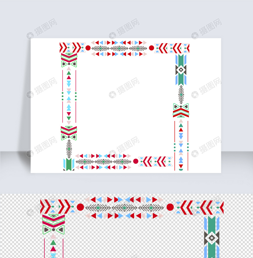 民族几何风卡通手绘边框图片
