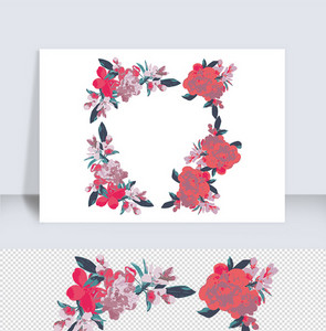 植物花卉婚礼花框底纹边框图片