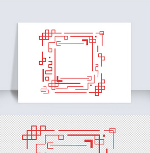 红色中国风边框图片