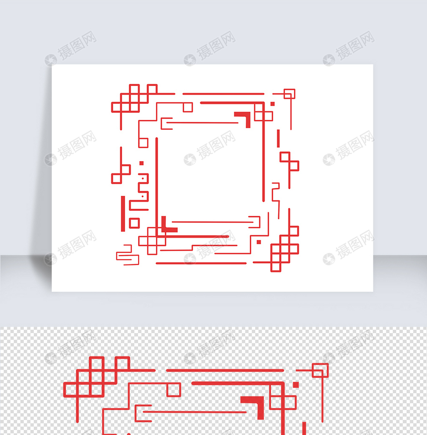 红色中国风边框图片