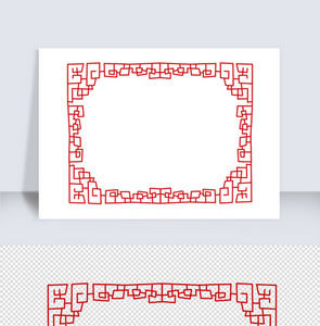 红色中国风边框对话框图片