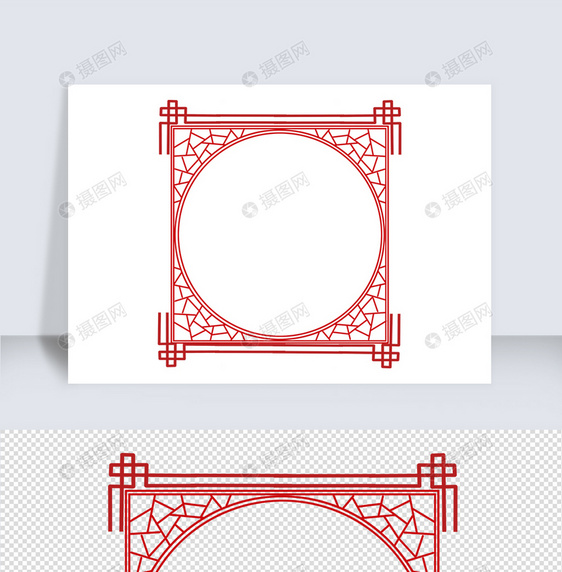 红色中国风边框图片