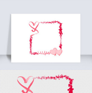 粉色爱心装饰边框对话框图片