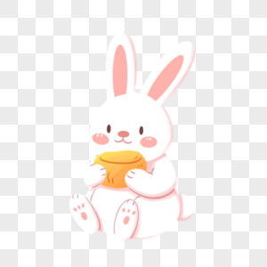 吃月饼的玉兔图片