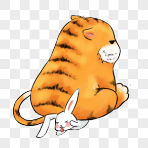 小虎与兔子图片素材