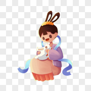 嫦娥古装兔子玉兔元素