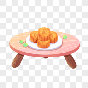 桌子上的月饼图片
