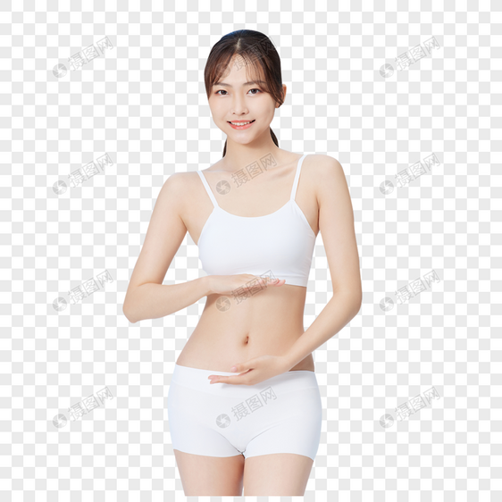 夏日健身美女腹部图片