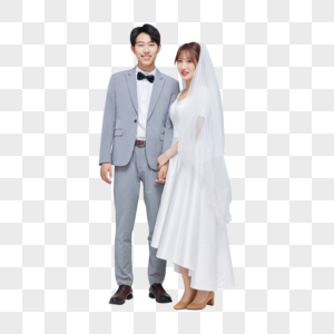 韩系恩爱情侣穿婚服形象图片