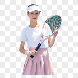 打网球的女青年形象图片