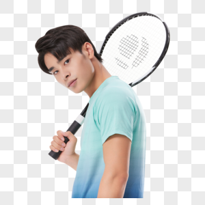 拿着网球拍的运动员形象图片