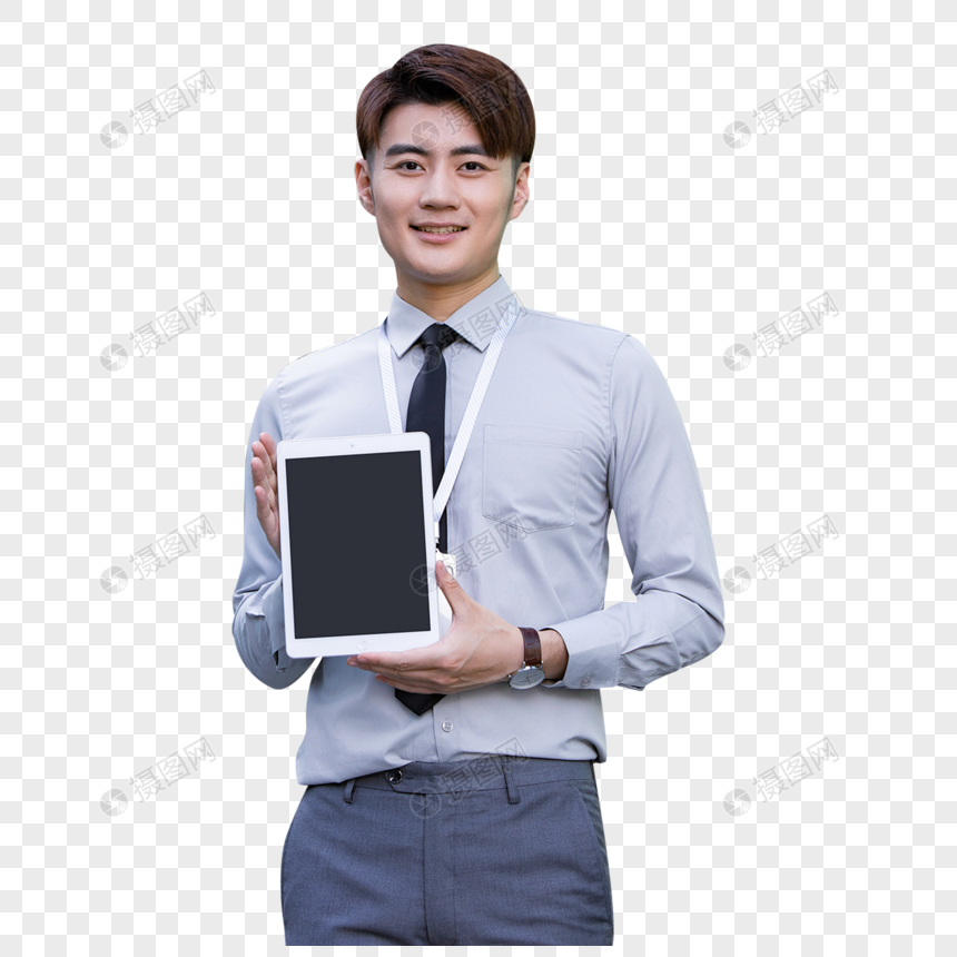 商务男性拿ipad形象图片