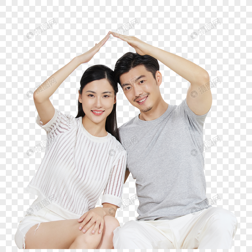 幸福的夫妻比房子图片