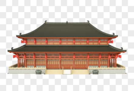 中式大殿3D模型图片