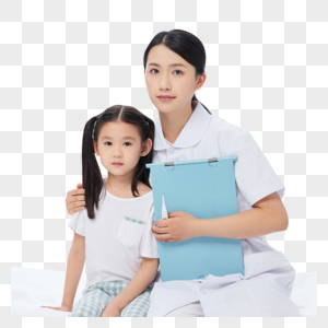 女护士和小女孩图片