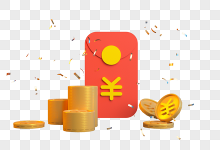 春节红包金币图形高清图片