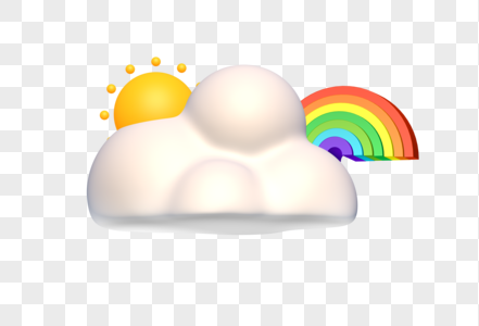 C4D彩虹天气图标模型图片