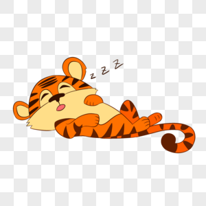 卡通可爱小老虎睡觉图片