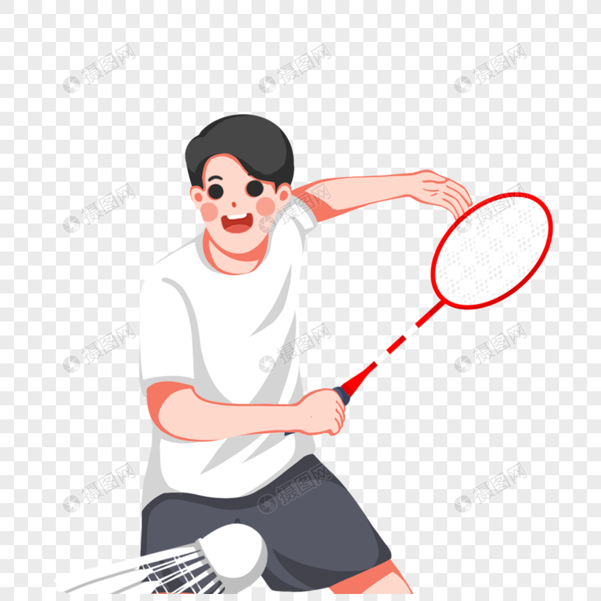 打羽毛球的男孩图片