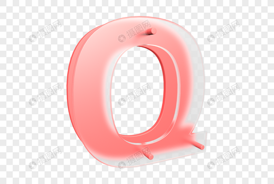 毛玻璃拟态风格半透明字母Q图片