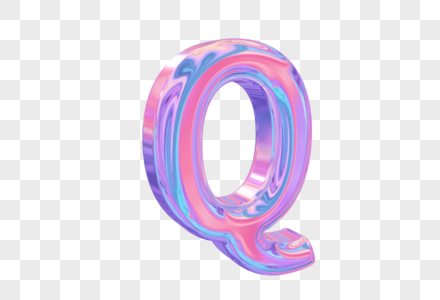 潮流镭射酸性金属字母Q图片