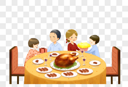 一家人聚餐家庭烤肉高清图片
