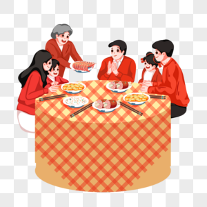 团圆饭吃饭的儿童高清图片