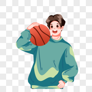 抱着篮球的男孩高清图片