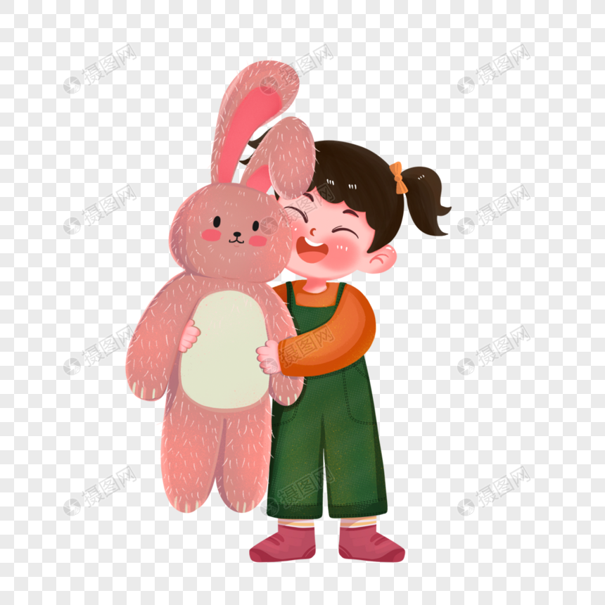 抱着玩具的女孩