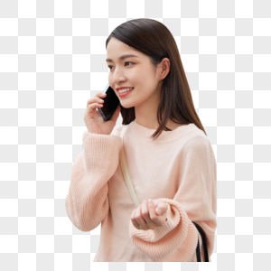 疯狂购物元素年轻女性线下购物打电话素材